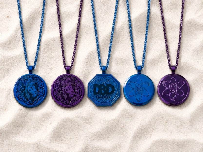 Pendentif bleu et mauve, édition Prestige (Bleu, Électrons)