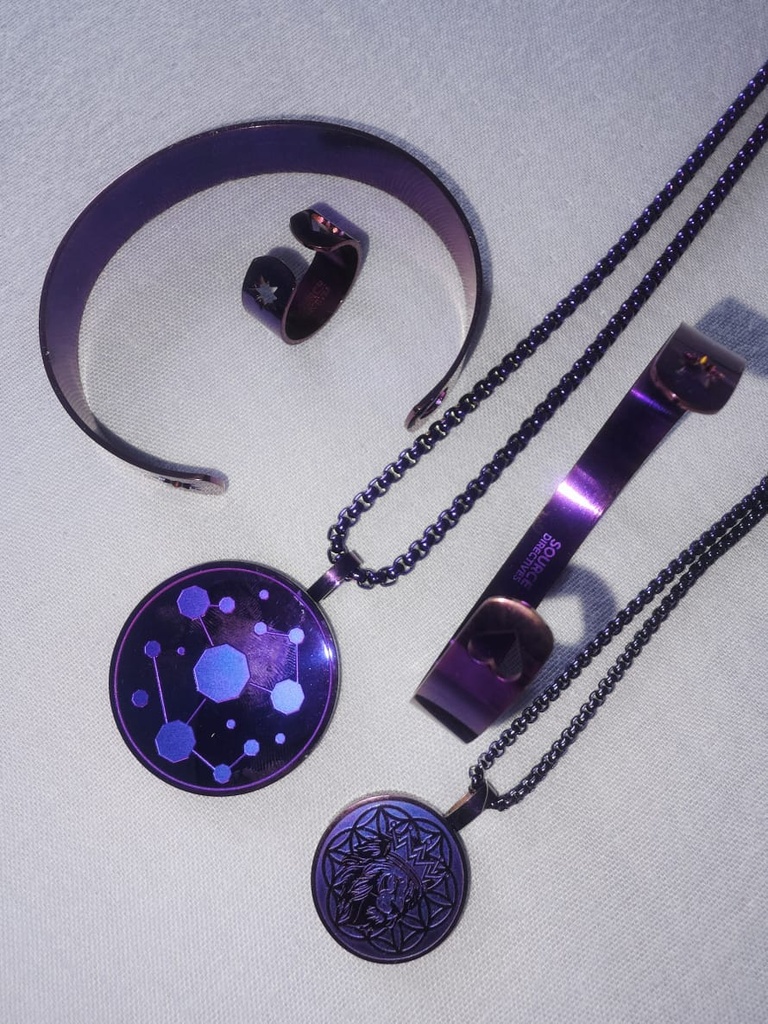 Pack MAUVE livré en 15 jours (Fleur de Vie et Lion - 2.0cm)